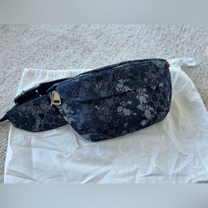 Gucci Blue Denim Belt Bag Size 90